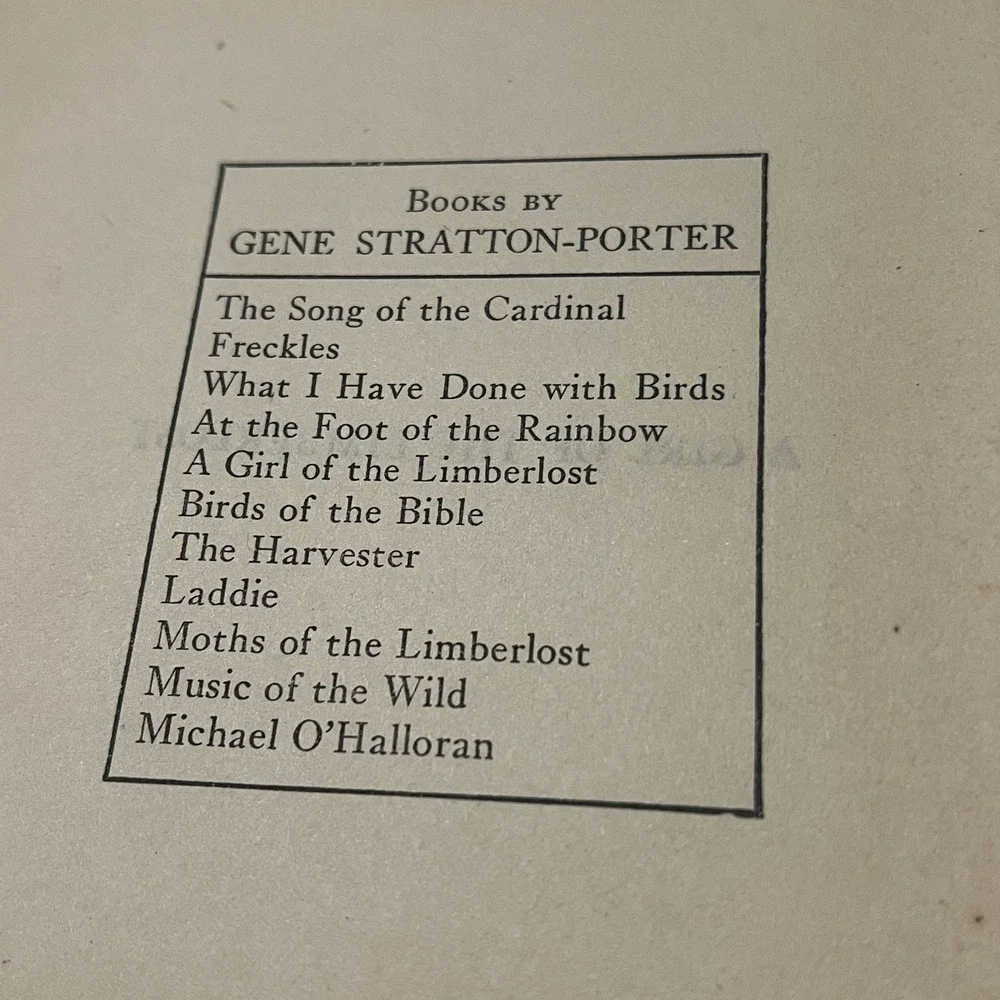A Girl Of The Limberlost Gene Stratton Porter 1909 Hardcover 1st Edition Book